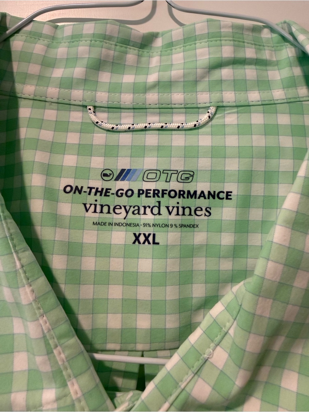 Men's Classic Fit Gingham On-The-Go Performance Shirt - Size XXL